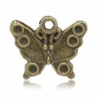 10 Anhänger, Schmetterling, Schmetterlinge, bronze, Vintage-Stil, charm,  14522 Bild 1