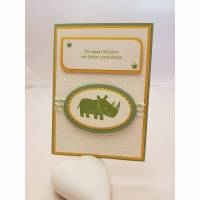 Glückwunschkarte zur Geburt "Nashorn" Bild 1