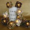 Lichterkette Rosen aus Papier in Brauntönen, Wohnzimmerdeko, Weihnachtsgeschenk Frauen, Tischdeko Goldene Hochzeit Bild 3