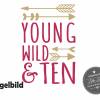 Bügelbild Young Wild and Ten oder Wunschzahl zum zehnten 10. Geburtstag Bild 3
