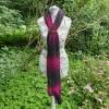 Schultertuch - Lace Stola - Schal - elegant und handgestrickt - violett/schwarz - aus Wolle Bild 3
