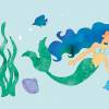 ECO Kinderbordüre: Meerjungfrau - nach Aquarellart - 18 cm Höhe Bild 4
