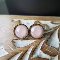 nude rosa Ohrringe und Ringe Cabochonschmuck verschiedene Fassungen handbemalt hautfarbe Bild 1