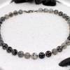 schöne Perlenkette in grau schwarz, einmalig schöne Perlen Bild 2