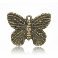 10  Anhänger, Schmetterling, Schmetterlinge, bronze, Vintage-Stil, charm, 14438 Bild 1