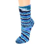 Damen Socken Gr. 38/39 aus handgefärbter Sockenwolle "blue Ocean" Bild 2