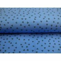 Rest:1,65 x 1,50m Jersey Baumwolljersey  Dreiecke blau, Oeko-Tex Standard 100(1m/6,06€) Bild 1