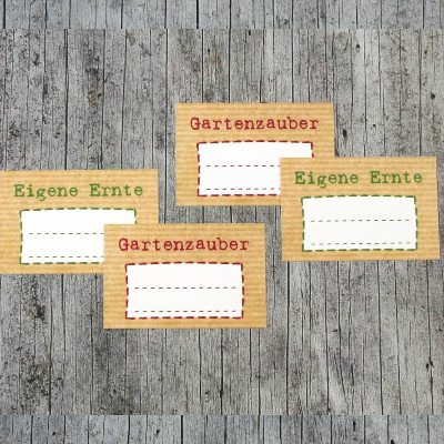 Einmachetiketten **Natur9** von ZWEIFARBIG 16 Stück gummiertes Papier Etiketten Aufkleber Sticker Kraftpapier