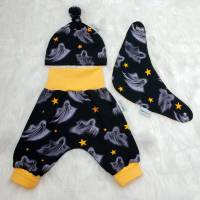Baby Frühchen Jungen Mädchen Unisex Halloween Set Pumphose-Mütze-Tuch "Gespenst" Geschenk Geburt Bild 2