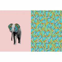 Panel - Baumwolljersey , Elefant in altrosa  Digitaldruck  Oeko-Tex Standard 100 (1m/10,77€) Bild 1