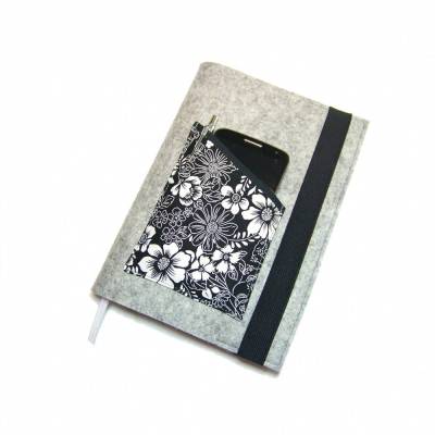 Kalenderhülle Din A5 oder Maßanfertigung bis 23x17x4,5cm | Merino Wollfilz | optionales Vorderfach und Stifthalter