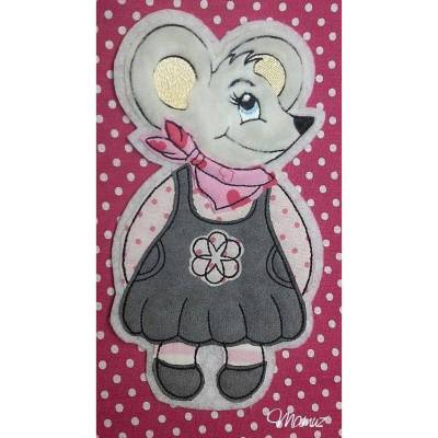*  Maus mit Kleidchen  *  Doodle Stickdatei 13x18 cm mit Anleitung
