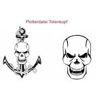 Plotterdatei Totenkopf Anker Skull Maritim 2 teilig