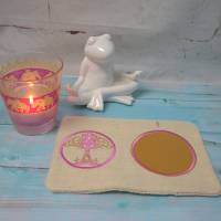 Tassenteppich, Mug Rug, Hot Pad, Untersetzer Namaste Bild 4