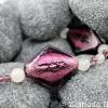 Einmalig schöne Kette mit Rosenquarzperlen und großen amethystfarbenen Steinen Bild 4