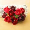 Lichterkette mit Rosen aus Papier in Rottönen als Geschenk Bild 4