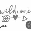 Bügelbild Wild One mit Pfeil und Herz  in Wunschfarbe zum ersten  Geburtstag Bild 3