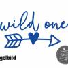 Bügelbild Wild One mit Pfeil und Herz  in Wunschfarbe zum ersten  Geburtstag Bild 4