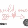 Bügelbild Wild One mit Pfeil und Herz  in Wunschfarbe zum ersten  Geburtstag Bild 6
