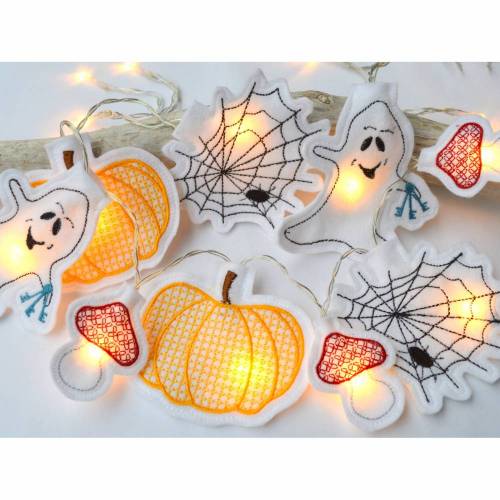ITH Stickdatei Lichterkette Cover Halloween ab dem 10x10cm Rahmen