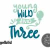 Bügelbild Young Wild and Three  in Wunschfarbe zum  dritten Geburtstag Bild 4