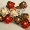 Lichterkette Rosen aus Papier in braun-rost mit LED, gemütliche Wohnzimmerdeko, Weihnachtsgeschenk Frauen Bild 3