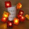 Lichterkette Rosen aus Papier in braun-rost mit LED, gemütliche Wohnzimmerdeko, Weihnachtsgeschenk Frauen Bild 6