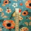 Baumwolljersey Rotkehlchen&Blumen Schmetterlinge auf petrol Mädchen Junge Baby Kind Stoff Kinderstoff Jersey Meterware Bild 2