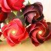 Lichterkette große Rosen in Rottönen, Geschenk Valentinstag und Muttertag, Wohnzimmer Dekoration Bild 3
