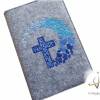 Fillzhülle für das Gotteslob Gotteslobhülle Kreuz mit Herzen blau 2023 personalisierbar Bild 2