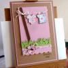 Geburtskarte, Klappkarte zur Geburt/Taufe für ein Mädchen in rosa Bild 2