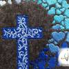 Fillzhülle für das Gotteslob Gotteslobhülle anthrazit blau Herz/Kreuz Kommunion 2023 Bild 2