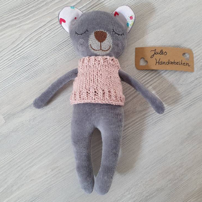 ITH Stickdatei Bär Jennchen, 16x26 cm Rahmen + Strickanleitung