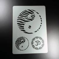 Schablone Yin Yang Aum Om Zeichen Symbol Zebra Mosaik - BA26 Bild 1