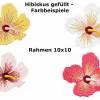 Stickdatei Hibiskus Blüte Blume 4tlg. in 2 verschiedene Varianten Rahmen 10x10 Bild 2