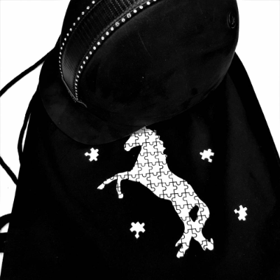 Reithelm-Beutel / Turnbeutel "Puzzle Einhorn" ~ personalisierbar 