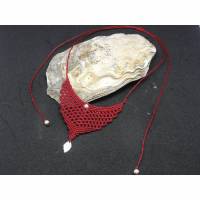 Macrame-Halskette Rot Bild 1