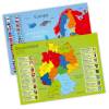 4er SET Tischset mit Lerneffekt für Kinder - beidseitig bedruckt ABC 123 Weltkarte Zeit Farben Platzset Bild 3