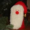 Standfester Nikolaus aus rotem Stoff genähte Weihnachtsdeko Bild 2