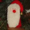 Standfester Nikolaus aus rotem Stoff genähte Weihnachtsdeko Bild 3