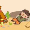 ECO Kinderbordüre: Indianer Kinder - 15 cm Höhe Bild 10
