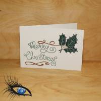 [2019-0352] Klappkarte "Merry Christmas / Weihnachten" - handgeschrieben + handgezeichnet Bild 1