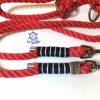 Leine Halsband Set blau rot weiß, für mittelgroße Hunde, verstellbar Bild 9