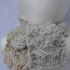 Schal Baby Babyschal Tuch Halstuch Wolle weiß grau braun meliert von Hand gestrickt Bild 3