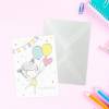 5 Einladungskarten Mädchen Luftballon rosa GLITZER inkl. 5 transparenten Briefumschlägen Kindergeburtstag Einladung Bild 6
