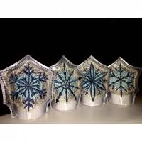 8 tlg. ITH LED Teelichtcover Teelicht Cover Schneeflocken Winter Weihnachten Rahmen 10x10 + 13x18 Bild 1