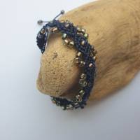 Armband Makramee mit Perlen in anthrazit Bild 2