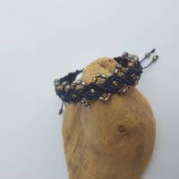 Armband Makramee mit Perlen in anthrazit Bild 9