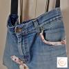 kleine Jeanstasche, Stofftasche aus Jeans, asymetrische Handtasche, upcycling, zero waste Bild 6