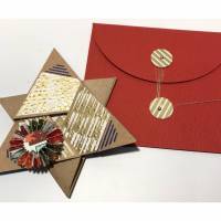 Gold-Sternfaltkarte zu Weihnachten - Gruß und Geldgeschenk in einem - handmade Bild 1